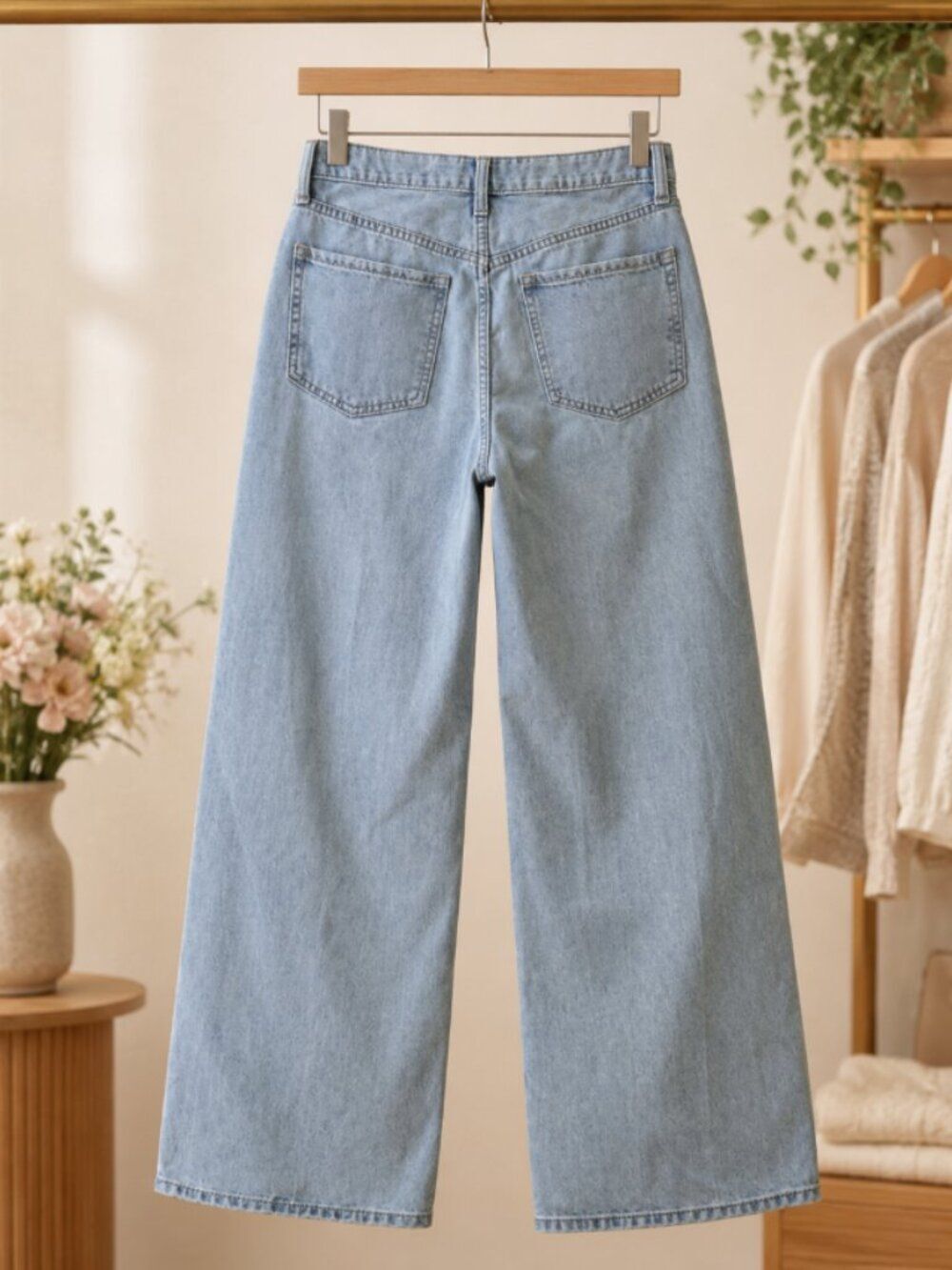 Old Navy Girls High-Waisted Baggy Wide-Leg Jeans - Size 16 - Picture 2 of 3